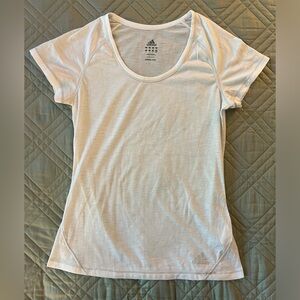 Adidas gauze-thin boatneck t-shirt with silver stitching tennis sports workout